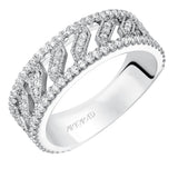 Artcarved Bridal Mounted with Side Stones Contemporary Diamond Anniversary Band 14K White Gold