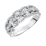 Artcarved Bridal Mounted with Side Stones Contemporary Diamond Anniversary Band 14K White Gold