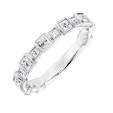 Artcarved Bridal Mounted with Side Stones Vintage Fashion Diamond Anniversary Band 14K White Gold