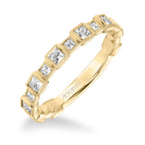 Artcarved Bridal Mounted with Side Stones Vintage Fashion Diamond Anniversary Band 14K Yellow Gold
