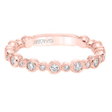 Artcarved Bridal Mounted with Side Stones Contemporary Fashion Diamond Anniversary Band 14K Rose Gold