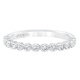 Artcarved Bridal Mounted with Side Stones Contemporary Diamond Anniversary Band 14K White Gold
