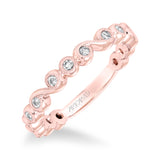 Artcarved Bridal Mounted with Side Stones Contemporary Fashion Diamond Anniversary Band 14K Rose Gold