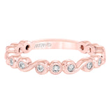 Artcarved Bridal Mounted with Side Stones Contemporary Fashion Diamond Anniversary Band 14K Rose Gold