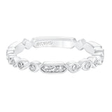 Artcarved Bridal Mounted with Side Stones Vintage Stackable Fashion Diamond Anniversary Band 14K White Gold
