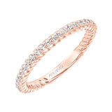 Artcarved Bridal Mounted with Side Stones Contemporary Stackable Fashion Anniversary Band 14K Rose Gold