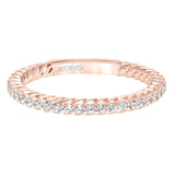 Artcarved Bridal Mounted with Side Stones Contemporary Stackable Fashion Anniversary Band 14K Rose Gold