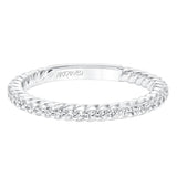 Artcarved Bridal Mounted with Side Stones Contemporary Stackable Fashion Anniversary Band 14K White Gold