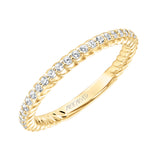 Artcarved Bridal Mounted with Side Stones Contemporary Stackable Fashion Anniversary Band 14K Yellow Gold
