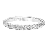 Artcarved Bridal Mounted with Side Stones Fashion Diamond Anniversary Band 14K White Gold