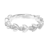 Artcarved Bridal Mounted with Side Stones Vintage Stackable Fashion Diamond Anniversary Band 14K White Gold