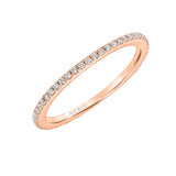 Artcarved Bridal Mounted with Side Stones Contemporary Stackable Diamond Anniversary Band 14K Rose Gold