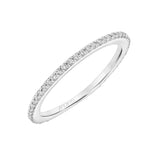 Artcarved Bridal Mounted with Side Stones Contemporary Stackable Diamond Anniversary Band 18K White Gold