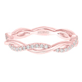 Artcarved Bridal Mounted with Side Stones Fashion Diamond Anniversary Band 18K Rose Gold