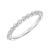 Artcarved Bridal Mounted with Side Stones Diamond Anniversary Band 14K White Gold