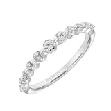 Artcarved Bridal Mounted with Side Stones Diamond Anniversary Band 14K White Gold