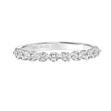 Artcarved Bridal Mounted with Side Stones Diamond Anniversary Band 14K White Gold