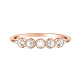 Artcarved Bridal Mounted with Side Stones Vintage Rose Goldcut Diamond Anniversary Band 14K Rose Gold