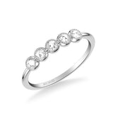 Artcarved Bridal Mounted with Side Stones Vintage Rose Goldcut Diamond Anniversary Band 18K White Gold