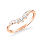 Artcarved Bridal Mounted with Side Stones Classic Rose Goldcut Diamond Anniversary Band 18K Rose Gold