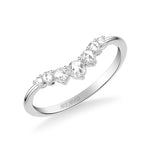 Artcarved Bridal Mounted with Side Stones Classic Rose Goldcut Diamond Anniversary Band 14K White Gold