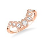 Artcarved Bridal Mounted with Side Stones Vintage Rose Goldcut Diamond Anniversary Band 18K Rose Gold