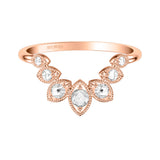 Artcarved Bridal Mounted with Side Stones Vintage Rose Goldcut Diamond Anniversary Band 18K Rose Gold