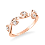 Artcarved Bridal Mounted with Side Stones Contemporary Rose Goldcut Diamond Anniversary Band 18K Rose Gold
