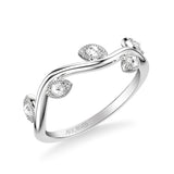 Artcarved Bridal Mounted with Side Stones Contemporary Rose Goldcut Diamond Anniversary Band 18K White Gold