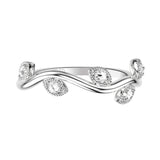 Artcarved Bridal Mounted with Side Stones Contemporary Rose Goldcut Diamond Anniversary Band 18K White Gold
