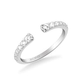 Artcarved Bridal Mounted with Side Stones Contemporary Rose Goldcut Diamond Anniversary Band 18K White Gold