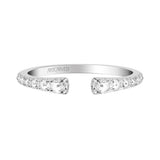 Artcarved Bridal Mounted with Side Stones Contemporary Rose Goldcut Diamond Anniversary Band 18K White Gold
