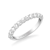 Artcarved Bridal Mounted with Side Stones Classic Rose Goldcut Diamond Anniversary Band 14K White Gold