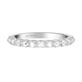 Artcarved Bridal Mounted with Side Stones Classic Rose Goldcut Diamond Anniversary Band 14K White Gold