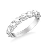 Artcarved Bridal Mounted with Side Stones Classic Rose Goldcut Diamond Anniversary Band 14K White Gold