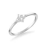 Artcarved Bridal Mounted with Side Stones Classic Rose Goldcut Diamond Anniversary Band 14K White Gold