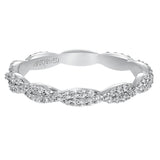 Artcarved Bridal Mounted with Side Stones Contemporary Eternity Diamond Anniversary Band 14K White Gold