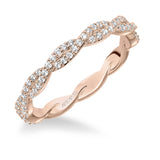 Artcarved Bridal Mounted with Side Stones Contemporary Eternity Diamond Anniversary Band 14K Rose Gold