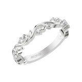 Artcarved Bridal Mounted with Side Stones Classic Lyric Diamond Anniversary Ring 14K White Gold