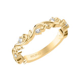 Artcarved Bridal Mounted with Side Stones Classic Lyric Diamond Anniversary Ring 14K Yellow Gold