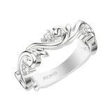 Artcarved Bridal Mounted with Side Stones Classic Lyric Diamond Anniversary Ring 14K White Gold