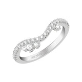 Artcarved Bridal Mounted with Side Stones Contemporary Diamond Anniversary Ring 18K White Gold