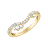 Artcarved Bridal Mounted with Side Stones Contemporary Diamond Anniversary Ring 14K Yellow Gold