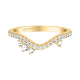 Artcarved Bridal Mounted with Side Stones Contemporary Diamond Anniversary Ring 14K Yellow Gold
