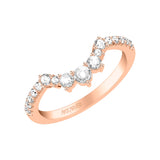 Artcarved Bridal Mounted with Side Stones Contemporary Diamond Anniversary Ring 18K Rose Gold