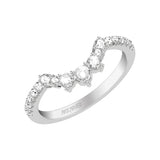 Artcarved Bridal Mounted with Side Stones Contemporary Diamond Anniversary Ring 14K White Gold