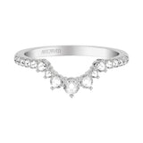 Artcarved Bridal Mounted with Side Stones Contemporary Diamond Anniversary Ring 14K White Gold