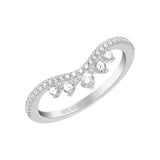 Artcarved Bridal Mounted with Side Stones Contemporary Diamond Anniversary Ring 18K White Gold