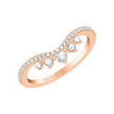 Artcarved Bridal Mounted with Side Stones Contemporary Diamond Anniversary Ring 18K Rose Gold