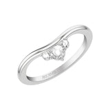 Artcarved Bridal Mounted with Side Stones Contemporary Diamond Anniversary Ring 18K White Gold
